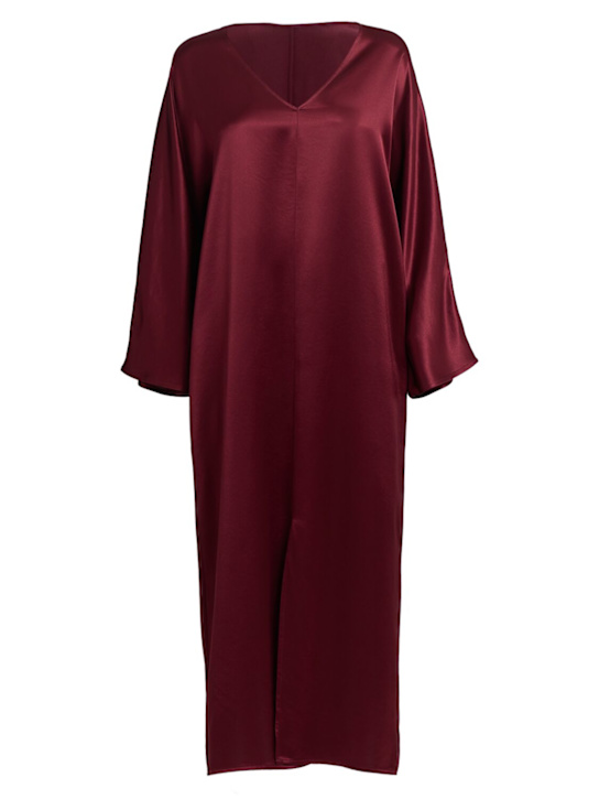 By Malene Birger: Lucina satin midi dress - Burgundy - women_0 | Luisa Via Roma