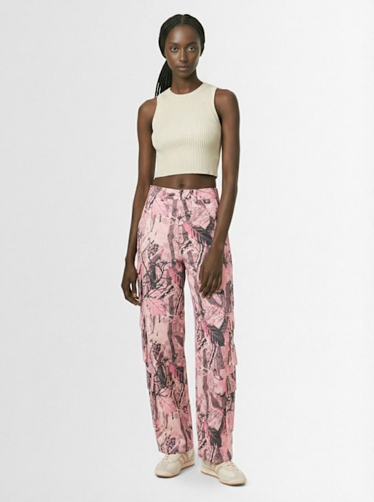 adidas Originals: Satin cargo pants - Clpink/White - women_1 | Luisa Via Roma