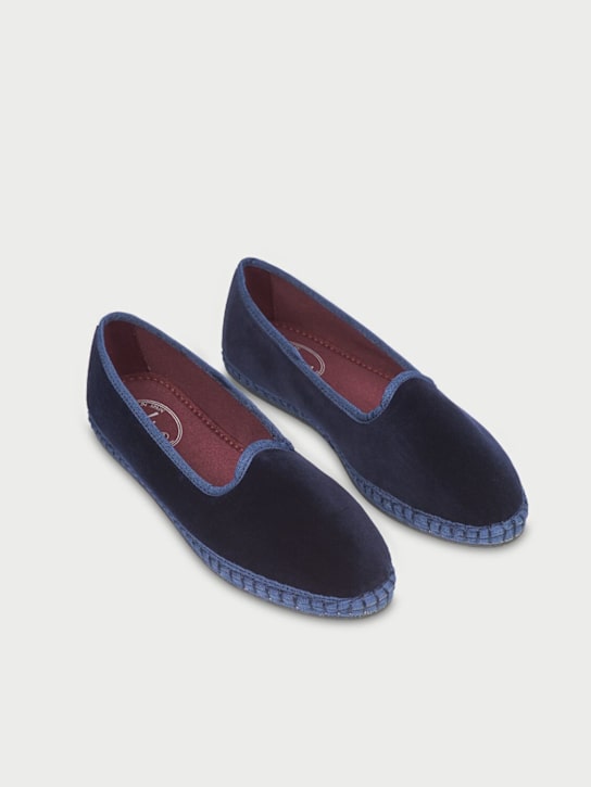 Flabelus: Mules Amy en velours - Dark Blue/Blue - women_1 | Luisa Via Roma