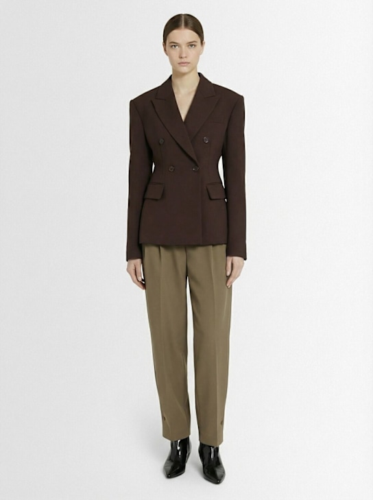 The Frankie Shop: Doyer acetate blend pleated pants - Sage Green - women_1 | Luisa Via Roma