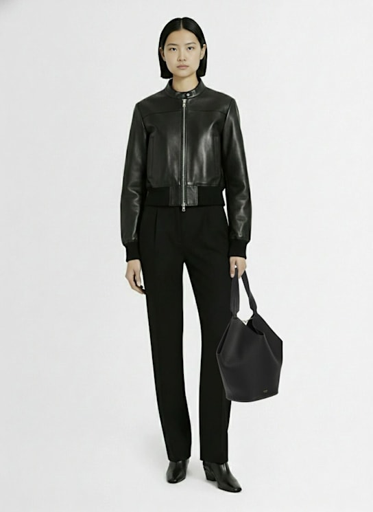 The Frankie Shop: Doyer acetate blend pleated pants - women_1 | Luisa Via Roma