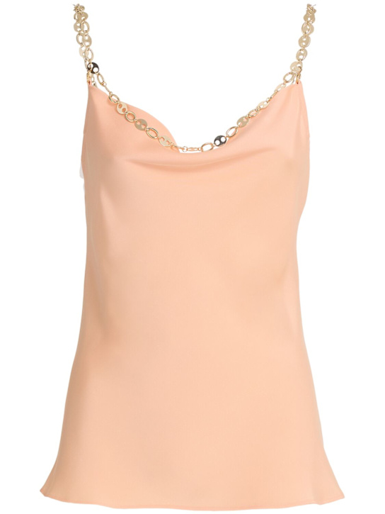 Rabanne: Double satin tank top - Rose Saumon - women_0 | Luisa Via Roma