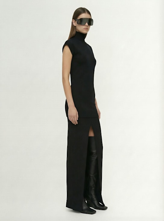 Rick Owens: Sliced long skirt - Black - women_1 | Luisa Via Roma