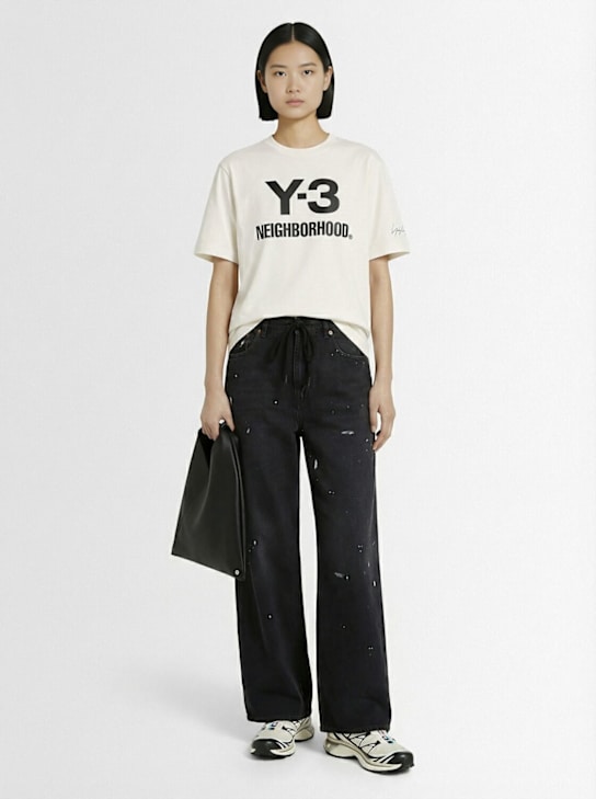 Y-3: NBHD logo cotton t-shirt - women_1 | Luisa Via Roma