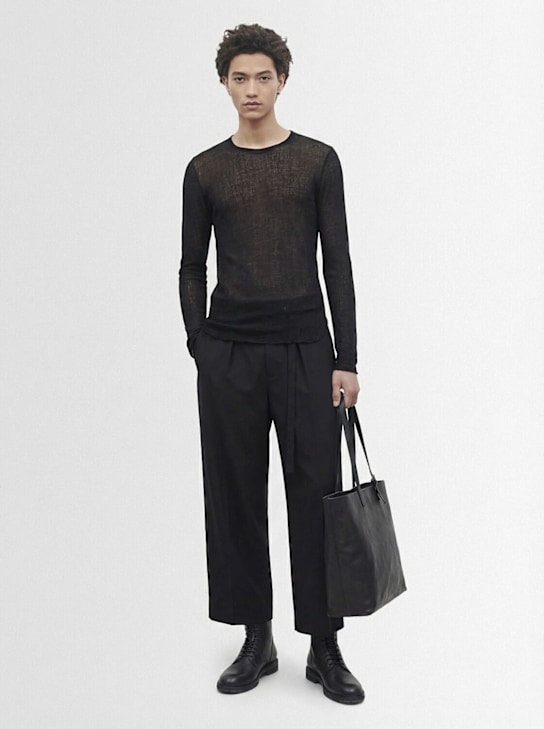 Ann Demeulemeester: Danny leather ankle boots - Black - men_1 | Luisa Via Roma