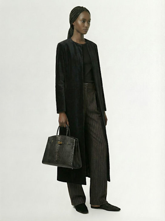 Forte_forte: Double velvet viscose blend coat - women_1 | Luisa Via Roma