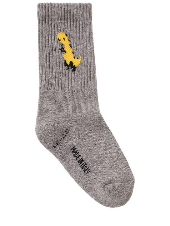 Kiddin': Cotton blend socks - ヘザーグレー - kids-boys_0 | Luisa Via Roma