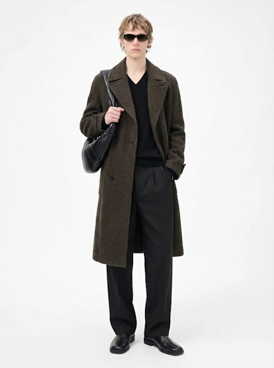 Lemaire: Manteau en laine douce et alpaga - men_1 | Luisa Via Roma