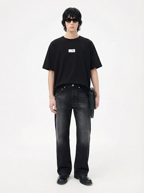 MM6 Maison Margiela: Short sleeve logo t-shirt - men_1 | Luisa Via Roma