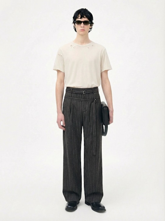 Ann Demeulemeester: Woubrecht double-belted wool blend pants - men_1 | Luisa Via Roma