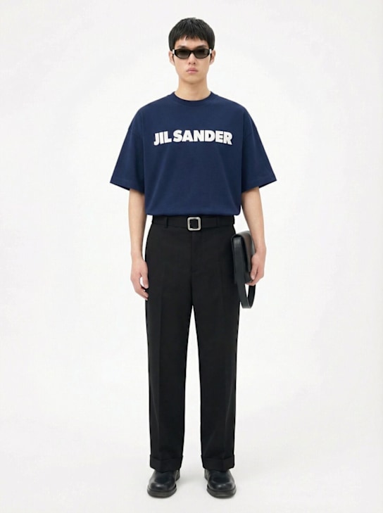 Jil Sander: Jil Sander logo cotton t-shirt - men_1 | Luisa Via Roma
