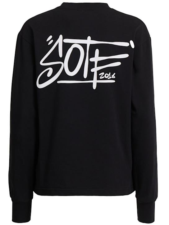 SOTF: Tag印花棉质长袖T恤 - 黑色 - women_1 | Luisa Via Roma