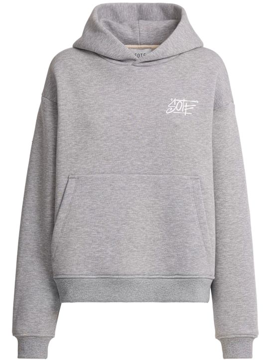 SOTF: Tag sweatshirt hoodie - ヘザーグレー - women_0 | Luisa Via Roma