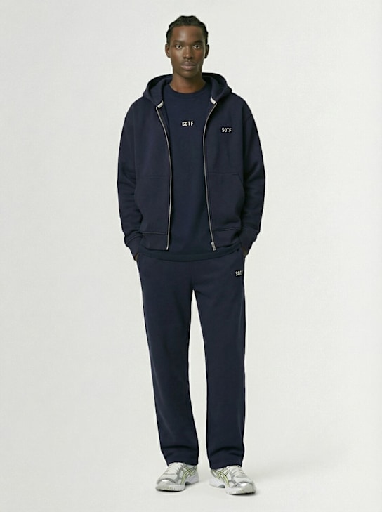 SOTF: コットン混紡スウェットパンツ - ネイビー - men_1 | Luisa Via Roma