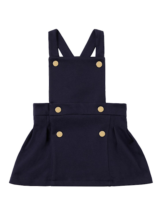Petit Bateau: Cotton chambray overall dress - Blau - kids-girls_0 | Luisa Via Roma