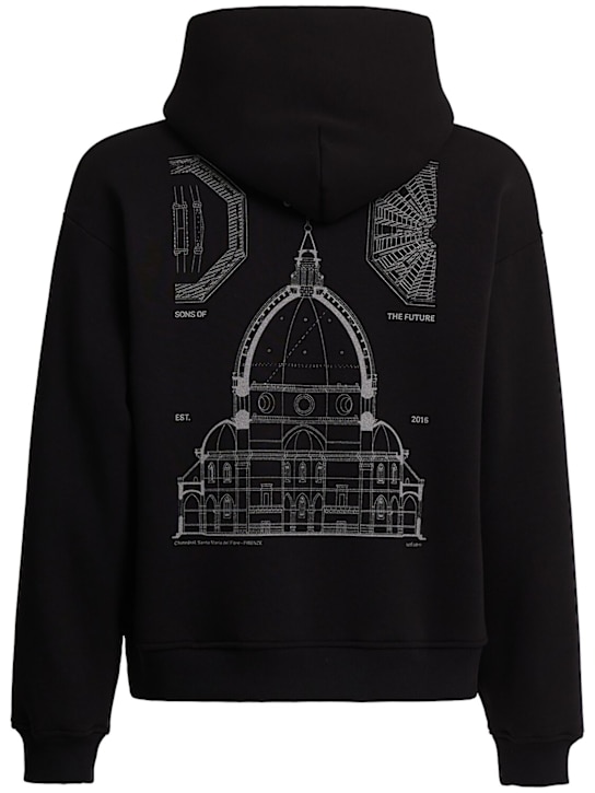 SOTF: Duomo tag cotton blend sweatshirt hoodie - men_0 | Luisa Via Roma