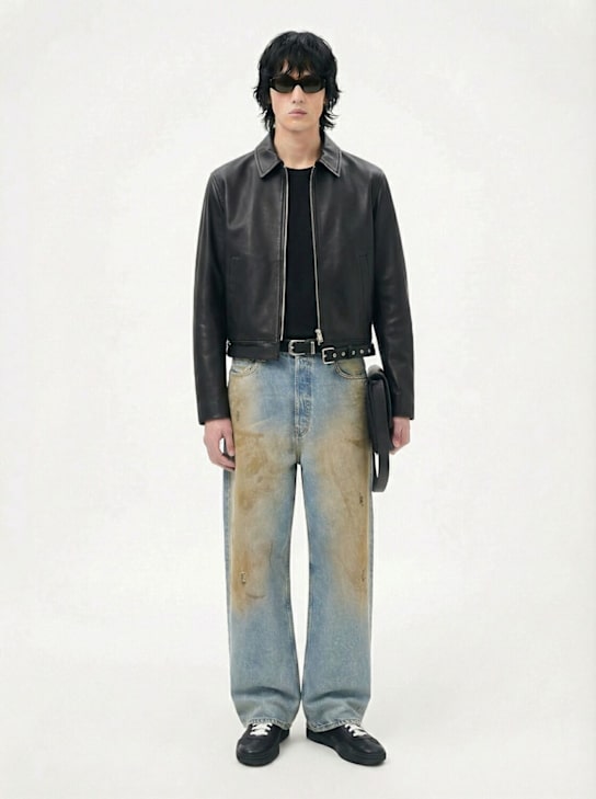 Acne Studios: 2023 Penicillin low waist baggy jeans - Blue - men_1 | Luisa Via Roma