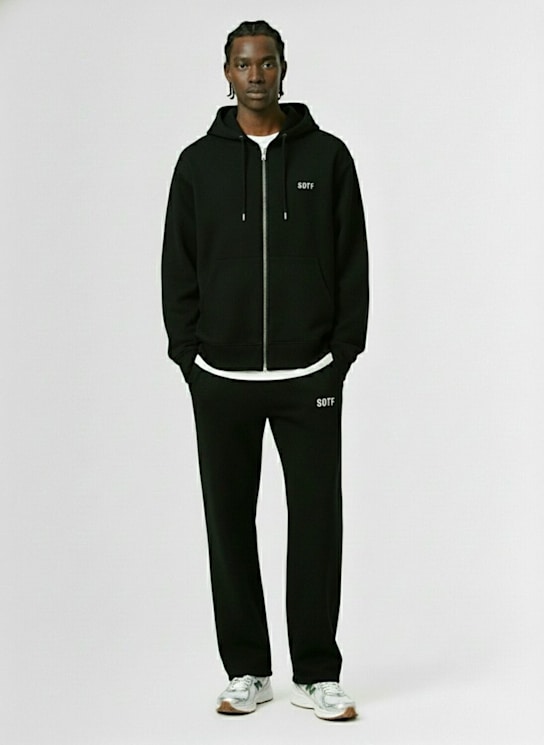 SOTF: Cotton blend sweatpants - Black - men_1 | Luisa Via Roma