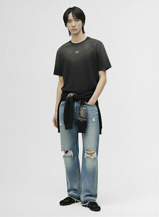 Diesel: T-adjust cotton jersey t-shirt - Grey - men_1 | Luisa Via Roma