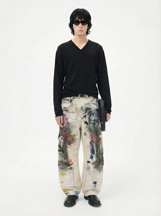 Acne Studios: Baggy jeans - White/Multi - men_1 | Luisa Via Roma