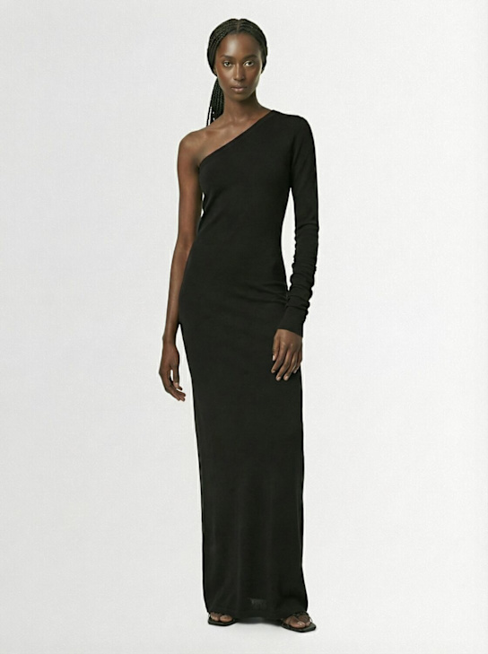 Rick Owens DRKSHDW: Ziggy one sleeve long dress - Black - women_1 | Luisa Via Roma