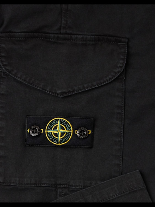 Stone Island Junior: Stretch cotton slim pants - kids-boys_1 | Luisa Via Roma