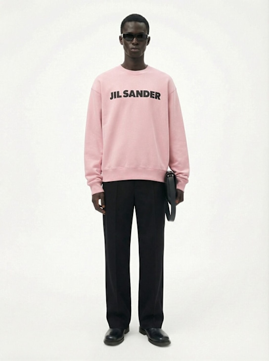 Jil Sander: Jil Sander logo cotton sweatshirt - men_1 | Luisa Via Roma