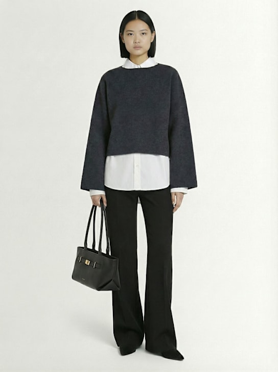 A.EMERY: Greta cropped knit wool sweater - Dark Grey - women_1 | Luisa Via Roma