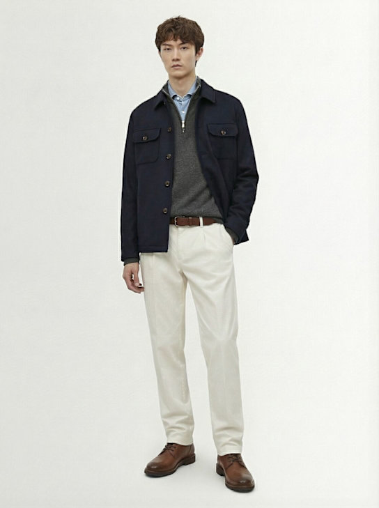 Kired: Furat cashmere casual jacket - Blue - men_1 | Luisa Via Roma