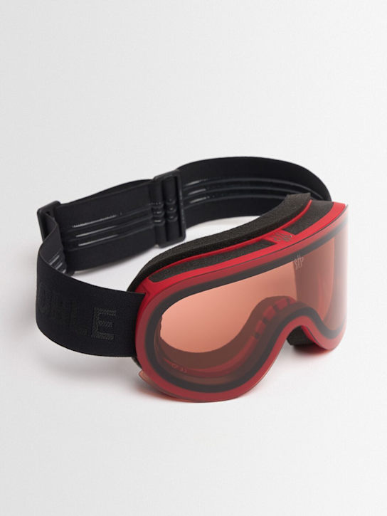 Moncler: Mirrored nylon ski googles - Matte Red - men_1 | Luisa Via Roma