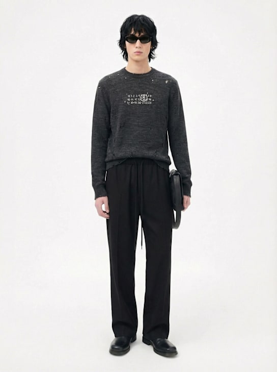 MM6 Maison Margiela: Tailored wool blend pants - men_1 | Luisa Via Roma