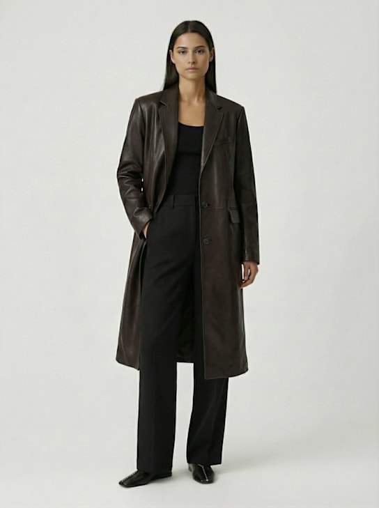 Tonywack: Vegetable tanned leather coat - women_1 | Luisa Via Roma