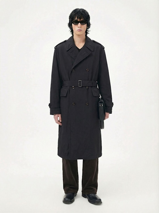 Our Legacy: Lyocell blend trench coat - Black - men_1 | Luisa Via Roma