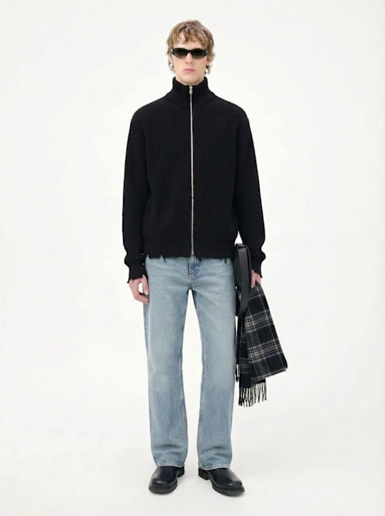 MM6 Maison Margiela: Camionneur zip-up knit jacket - men_1 | Luisa Via Roma
