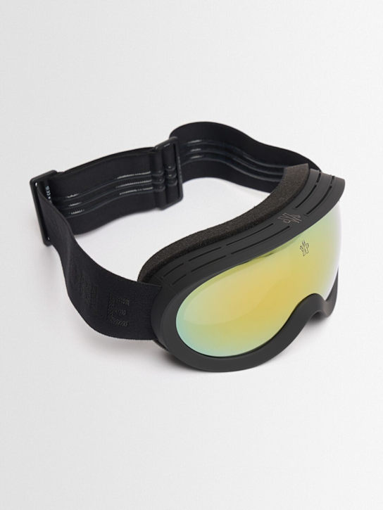 Moncler: Mirrored nylon ski googles - Matte Black - men_1 | Luisa Via Roma