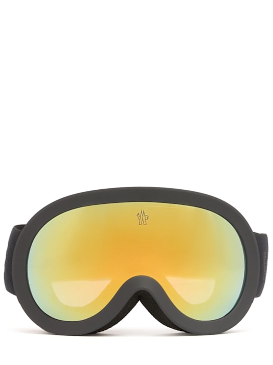 Moncler: Mirrored nylon ski googles - Matte Black - men_0 | Luisa Via Roma