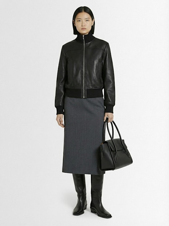 The Frankie Shop: Alrose wool blend tailoring midi skirt - women_1 | Luisa Via Roma