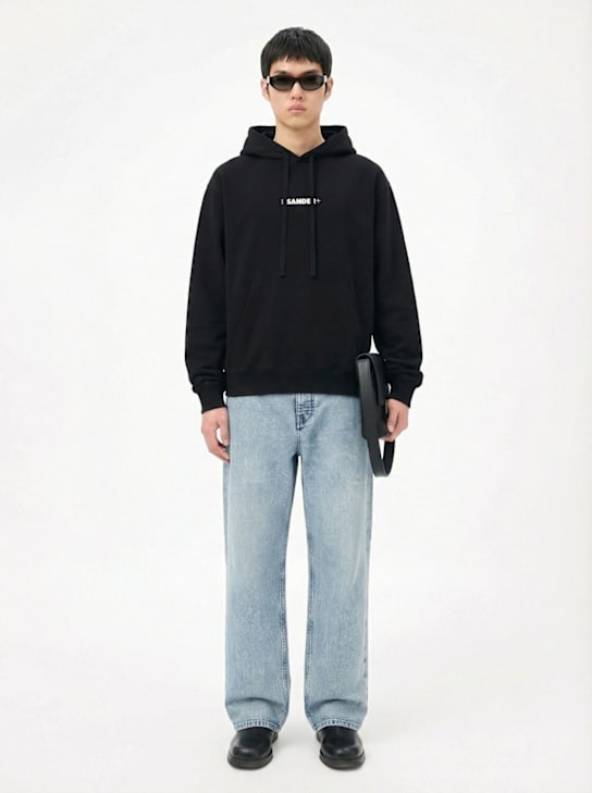Jil Sander: Diagonal cotton denim jeans - Antartic - men_1 | Luisa Via Roma