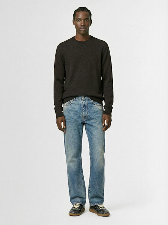 Maison Margiela: Washed denim jeans - Light Indigo - men_1 | Luisa Via Roma
