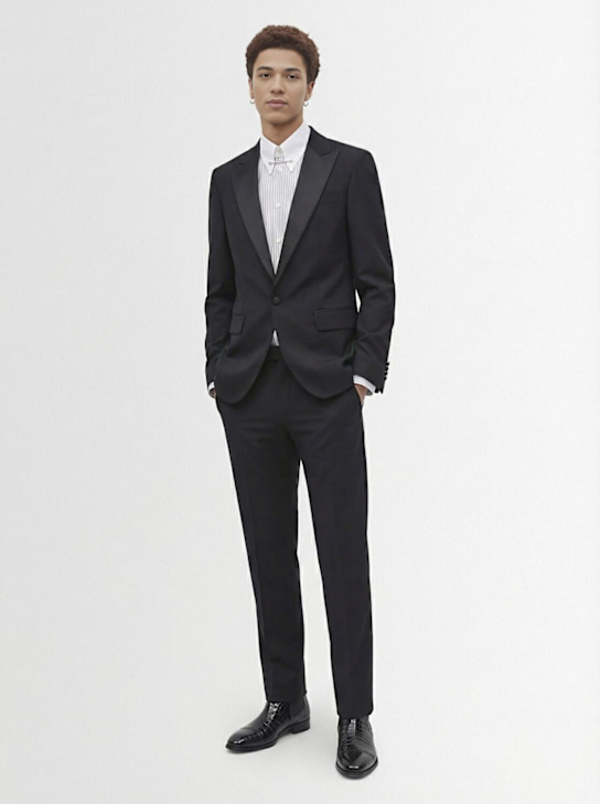 Dsquared2: Business Man cotton shirt w/pin - White/Grey - men_1 | Luisa Via Roma
