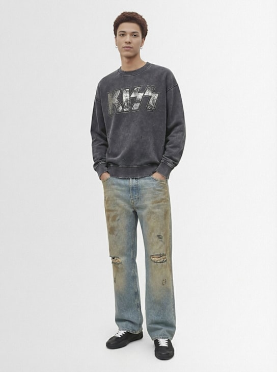 Dsquared2: Kiss embroidered cotton sweatshirt - Grey - men_1 | Luisa Via Roma
