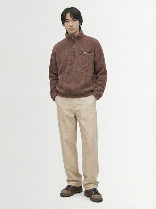 Lc23: Wool blend teddy half-zip sweater - men_1 | Luisa Via Roma