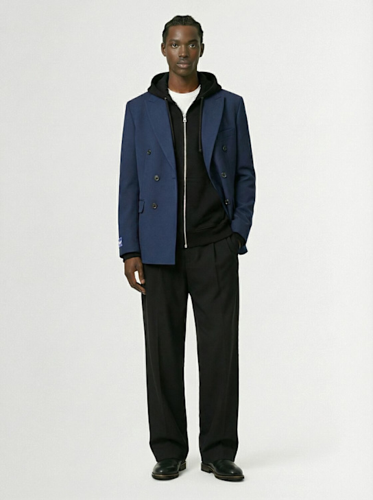 Family First: Double breasted tech blend jacket - ダークブルー - men_1 | Luisa Via Roma