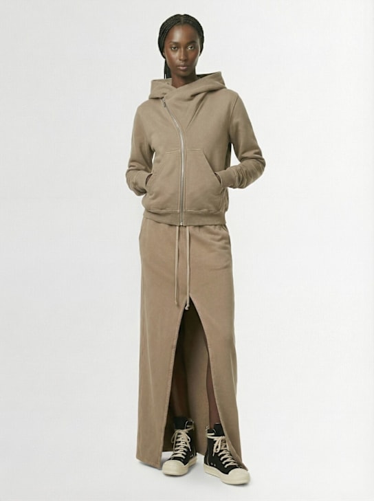 Rick Owens DRKSHDW: Sudaera cuello alto de jersey - Gris Claro - women_1 | Luisa Via Roma