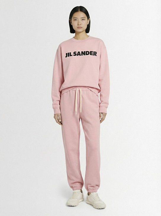 Jil Sander: Compact cotton terry sweatpants - women_1 | Luisa Via Roma