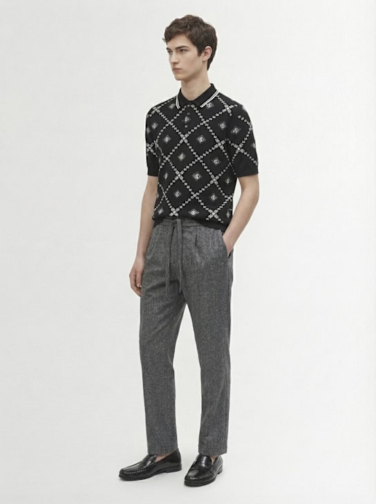 Dolce&Gabbana: Pleated wool blend sweatpants - men_1 | Luisa Via Roma