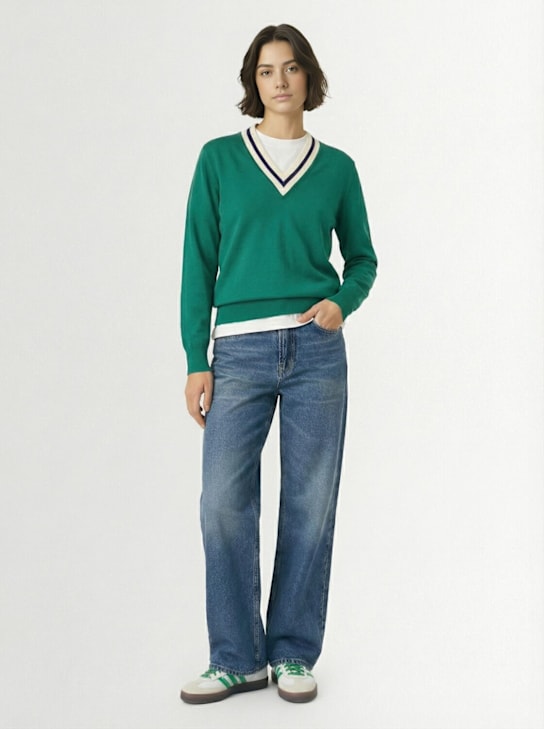 Sporty & Rich: SRC MinimalistウールVネックセーター - women_1 | Luisa Via Roma