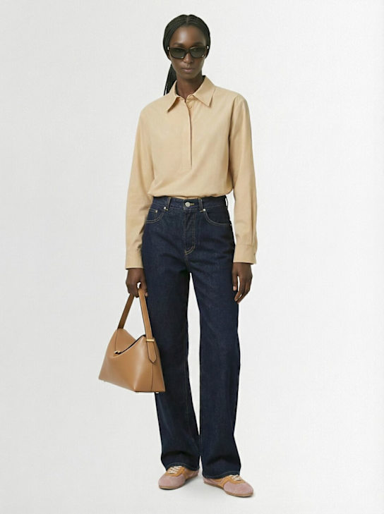 Dries Van Noten: Peyton cotton flared jeans - Blue - women_1 | Luisa Via Roma