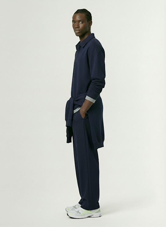 SOTF: 长袖混棉POLO衫 - 蓝色 - men_1 | Luisa Via Roma