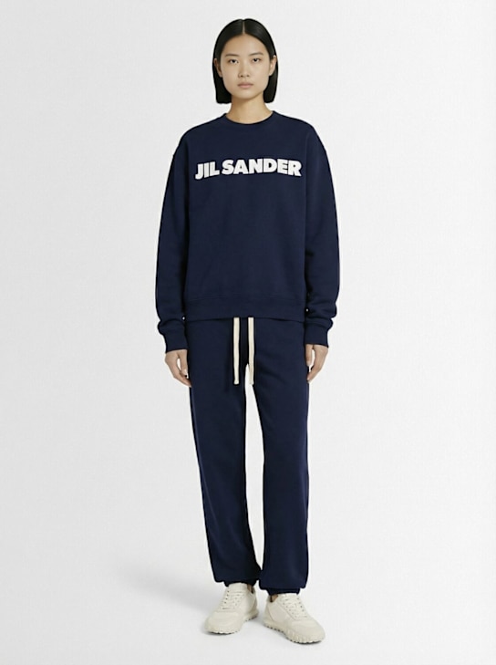 Jil Sander: Compact cotton terry sweatpants - women_1 | Luisa Via Roma